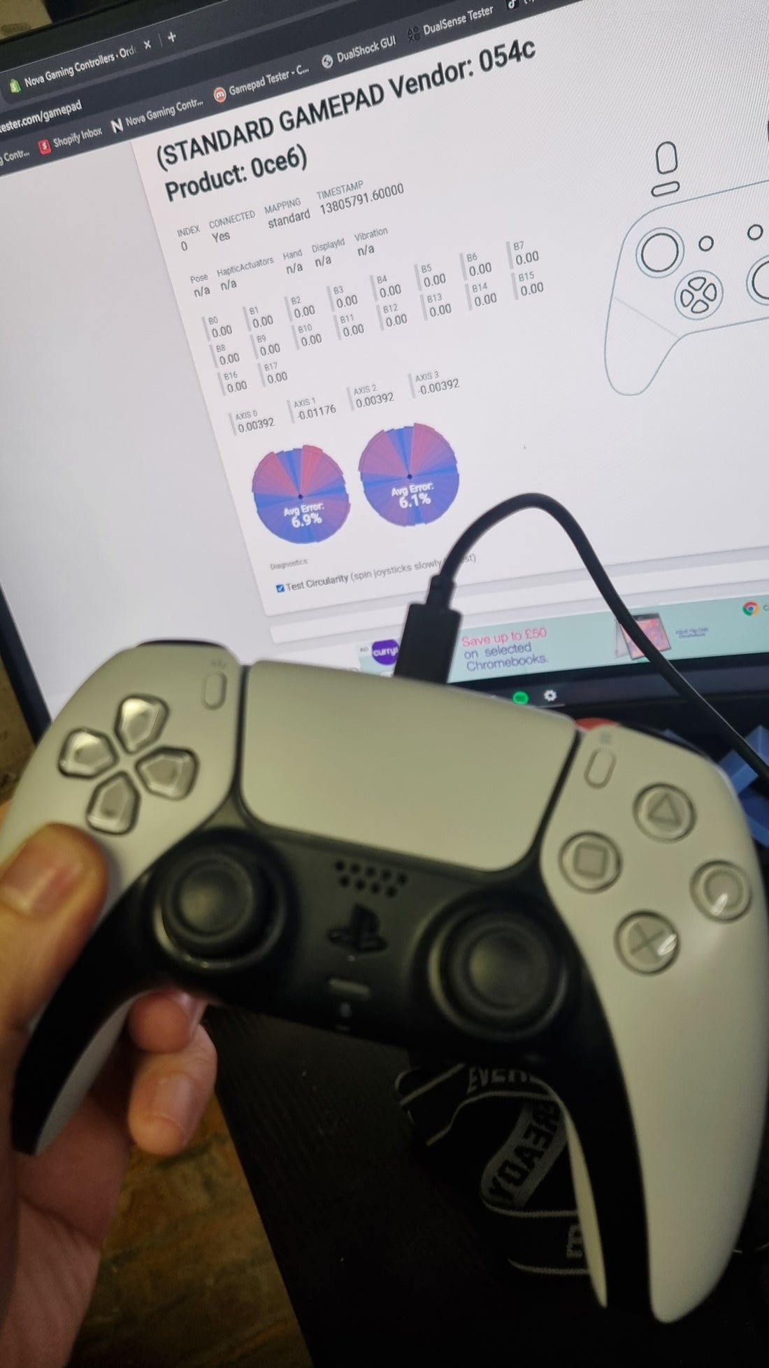 2 x PS5 controller HE stick installs