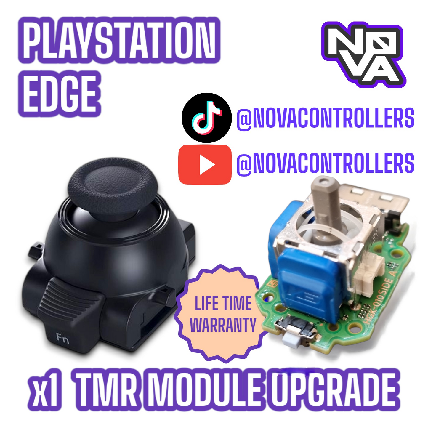 SEND IN: PS Edge Module Stick Drift Fix - TMR - One Stick - K Silver Pro Plus Upgrade (SEND YOUR MODULE ONLY)