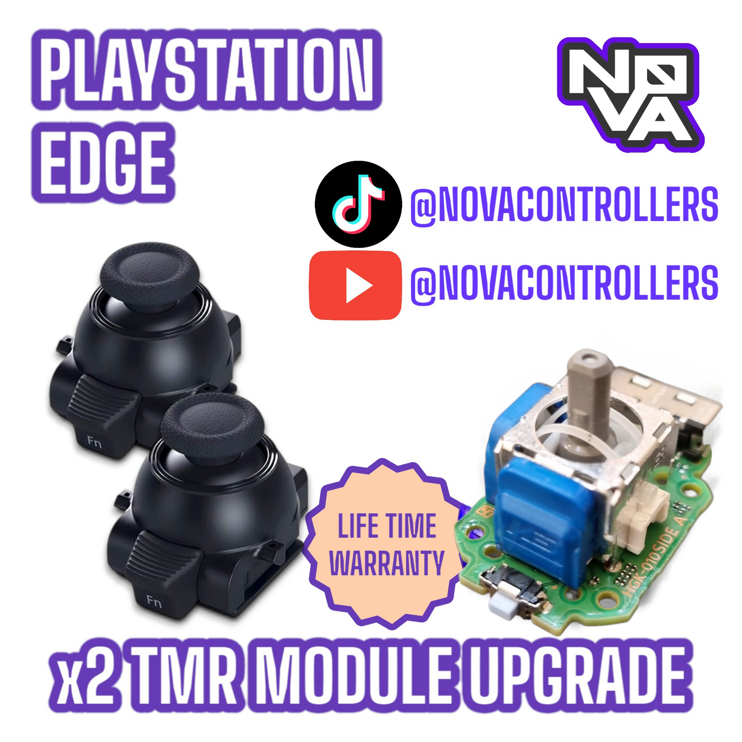 SEND IN: PS Edge Module Stick Drift Fix - TMR - Two Sticks - K Silver Pro Plus Upgrade (SEND YOUR MODULES ONLY)