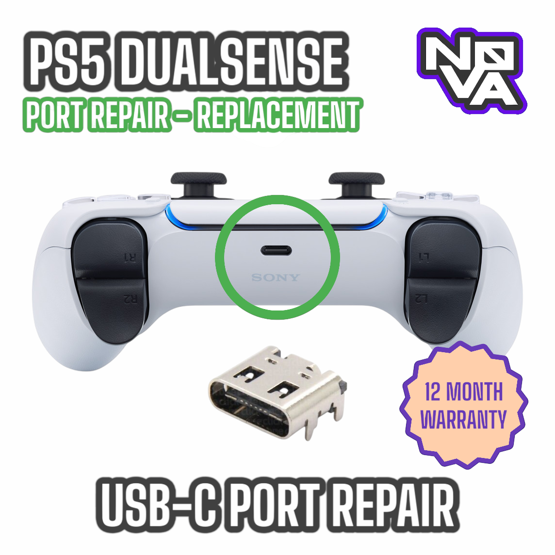 SEND IN: PS5 Standard Controller USB-C Port Repair