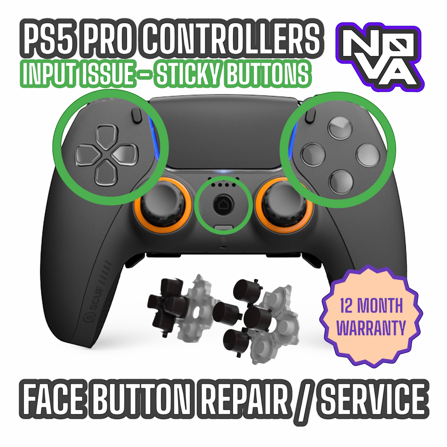 SEND IN: PS5 Custom / Pro Controller Repair - (1 Price covers all internal repairs)