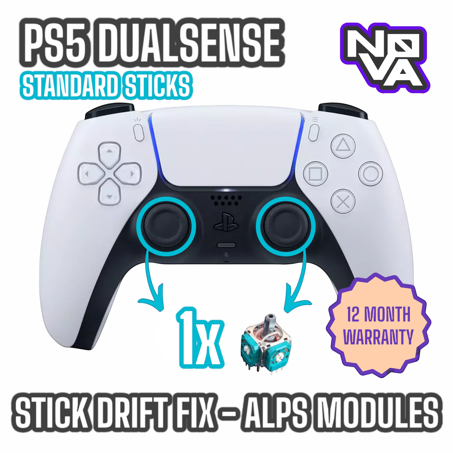 SEND IN: PS5 Standard Controller Stick Drift Fix - 1x STANDARD STICK (ALPS)