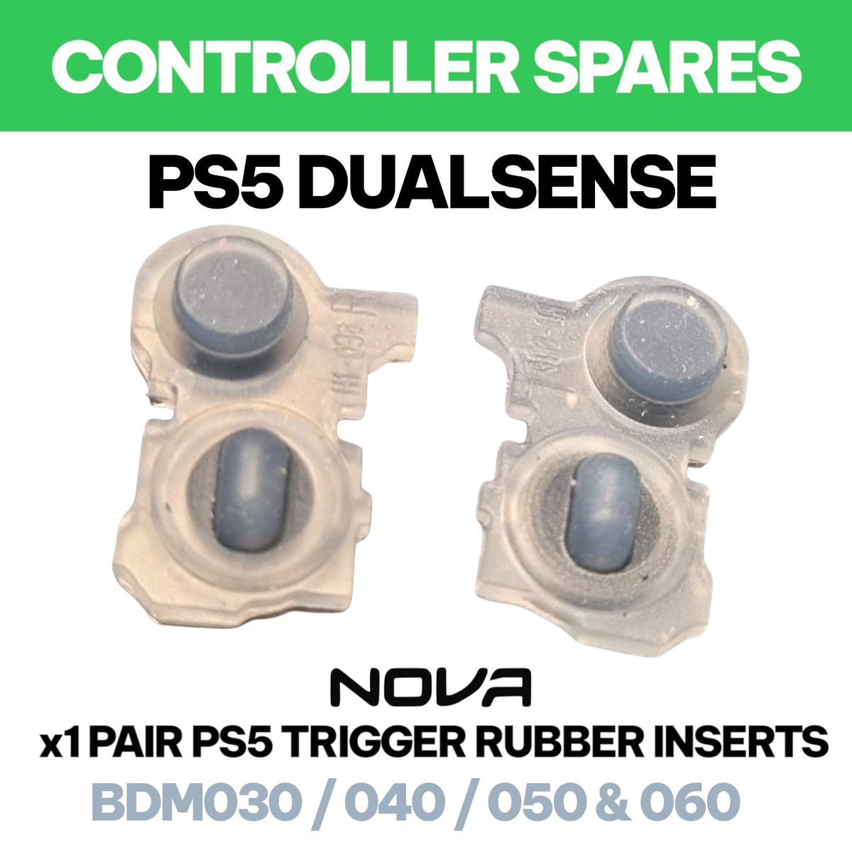 PS5 1x PAIR TRIGGER & BUMPER RUBBER INSERT BDM030 040 050 060 (SELF INSTALL - SPARE PARTS)