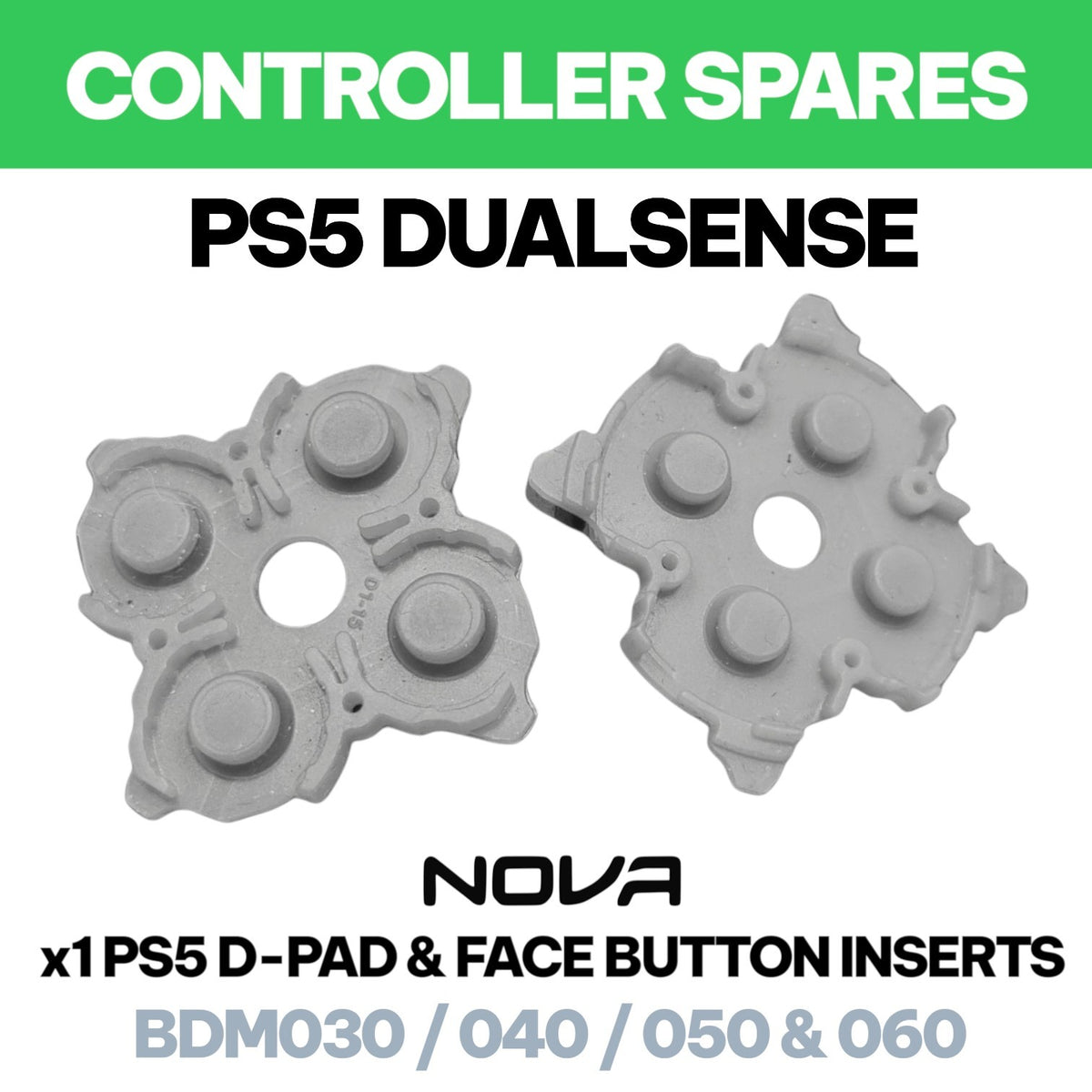 PS5 1x PAIR FACE BUTTON & D-PAD RUBBER INSERTS (SELF INSTALL - SPARE PARTS)