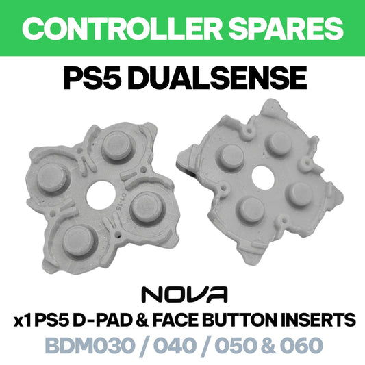 PS5 1x PAIR FACE BUTTON & D-PAD RUBBER INSERTS (SELF INSTALL - SPARE PARTS)