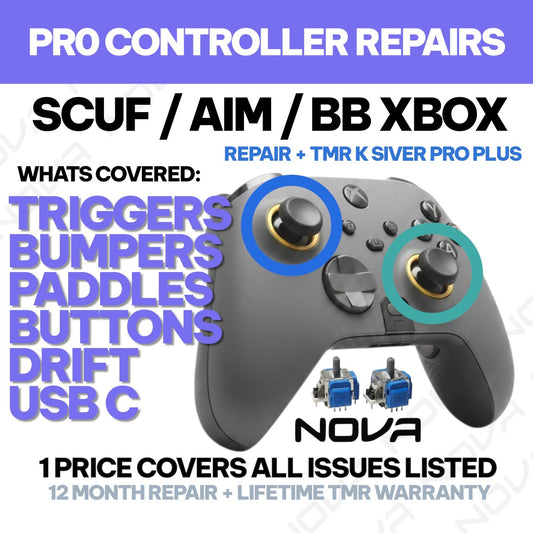𝗫𝗕𝗢𝗫 𝗦𝗖𝗨𝗙 / 𝗔𝗜𝗠 / 𝗕𝗔𝗧𝗧𝗟𝗘 𝗕𝗘𝗔𝗩𝗘𝗥 CONTROLLER REPAIR + KS TMR INSTALL - 1 PRICE FIXES ALL LISTED ISSUES - PRO CONTROLLER REPAIRS