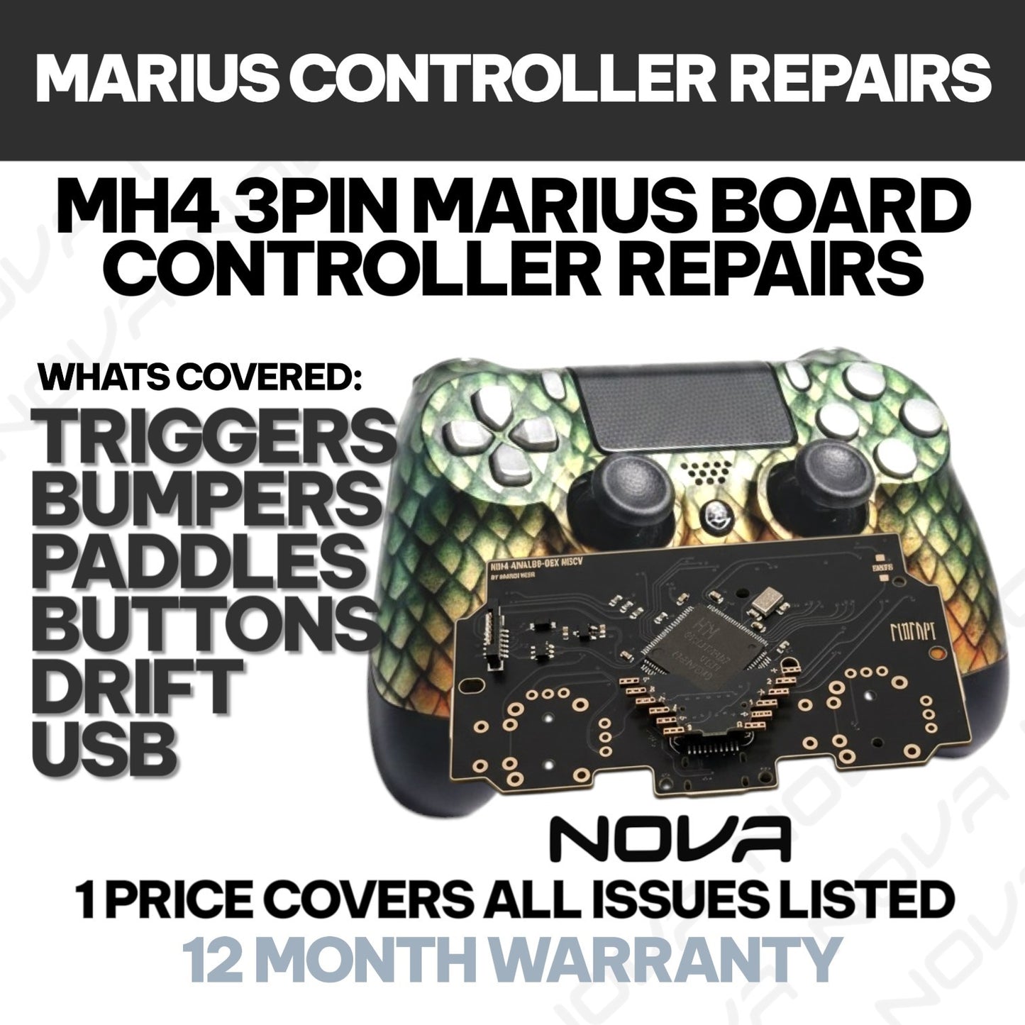 MARIUS MH4 CONTROLLER REPAIR - 1 PRICE FIXES ALL LISTED ISSUES - PRO CONTROLLER REPAIRS