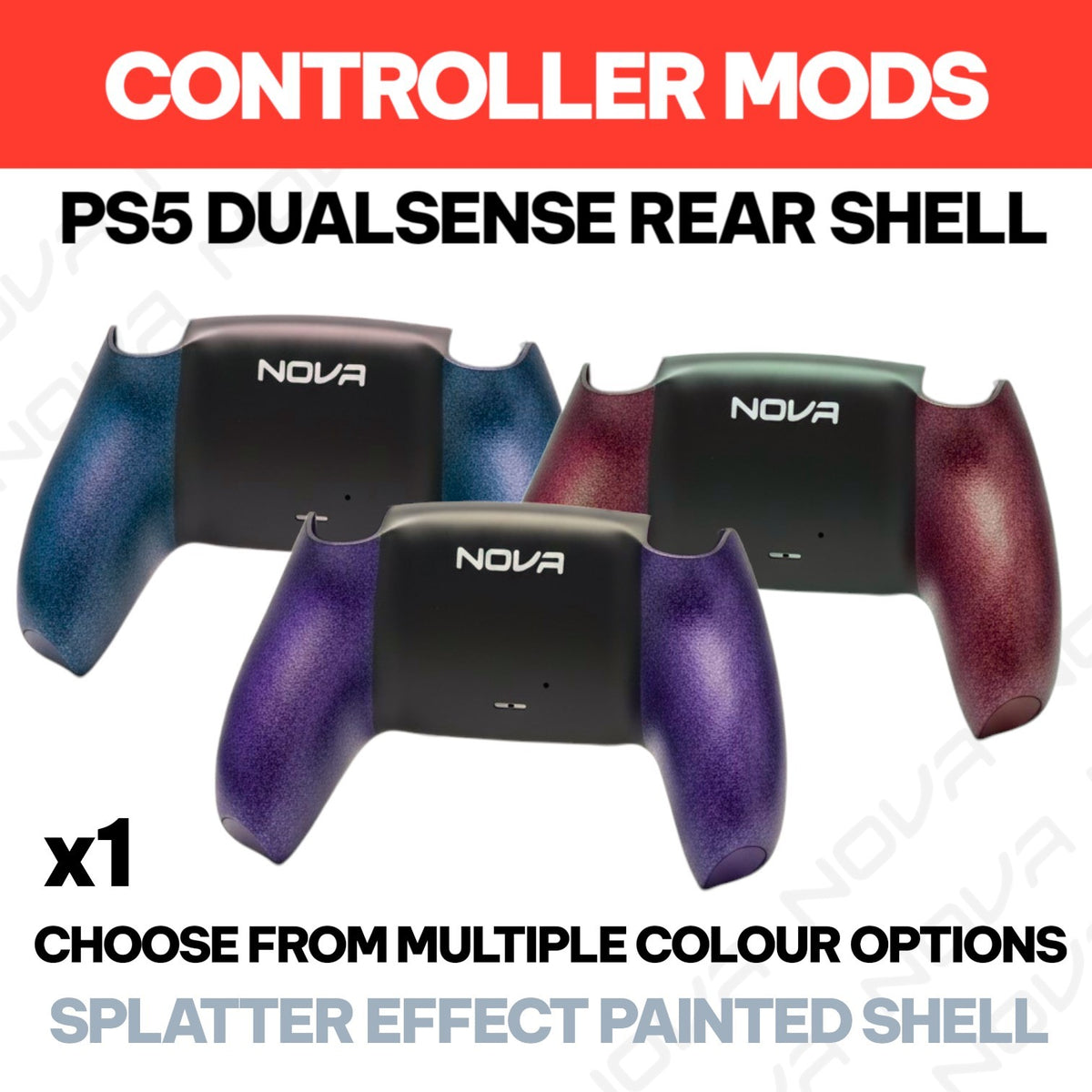 𝗣𝗦𝟱 𝗗𝗨𝗔𝗟𝗦𝗘𝗡𝗦𝗘 NOVA PAINTED / TEXTURED REAR SHELL - CONTROLLER MODIFICATIONS
