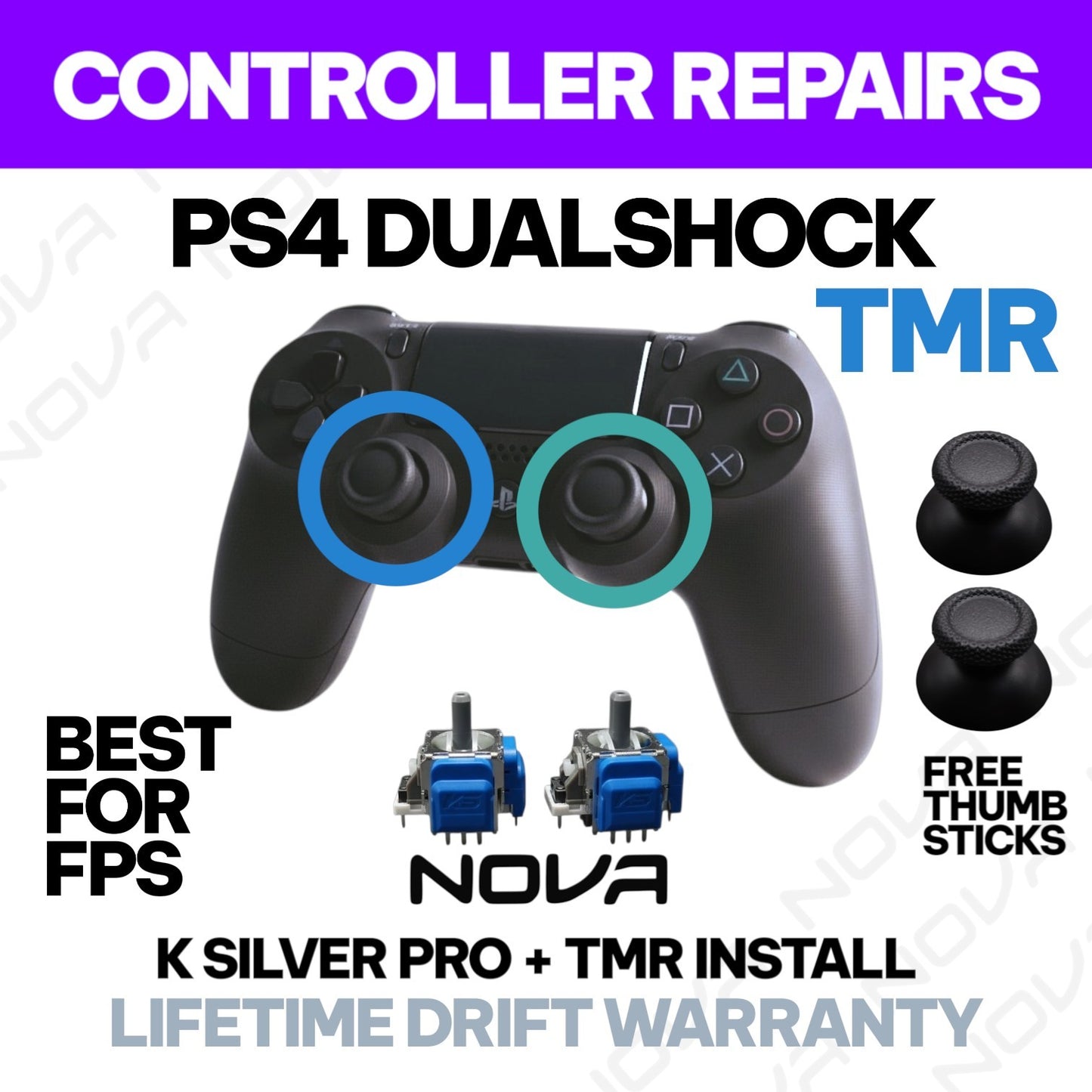 𝗣𝗦𝟰 𝗗𝗨𝗔𝗟𝗦𝗛𝗢𝗖𝗞 TMR ANTI DRIFT STICK INSTALL (K SILVER PRO+) - CONTROLLER REPAIRS