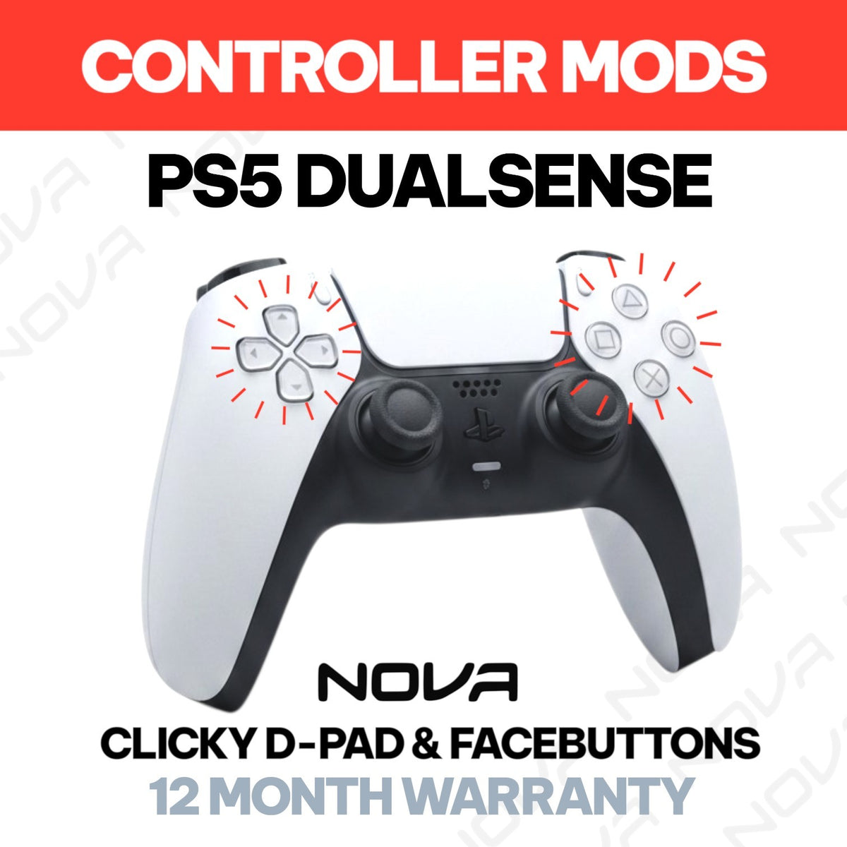 𝗣𝗦𝟱 𝗗𝗨𝗔𝗟𝗦𝗘𝗡𝗦𝗘 NOVA MOUSE CLICK D-PAD & FACE BUTTONS INSTALL - CONTROLLER MODIFICATIONS