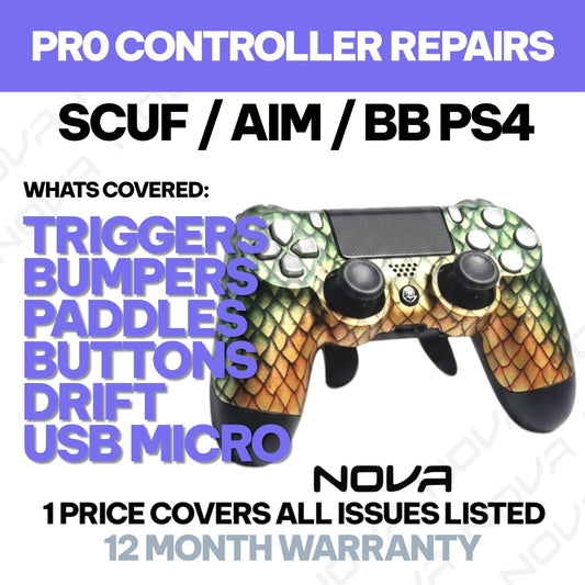 𝗣𝗦𝟰 𝗦𝗖𝗨𝗙 / 𝗔𝗜𝗠 / 𝗕𝗔𝗧𝗧𝗟𝗘 𝗕𝗘𝗔𝗩𝗘𝗥 CONTROLLER REPAIR - 1 PRICE FIXES ALL LISTED ISSUES - PRO CONTROLLER REPAIRS