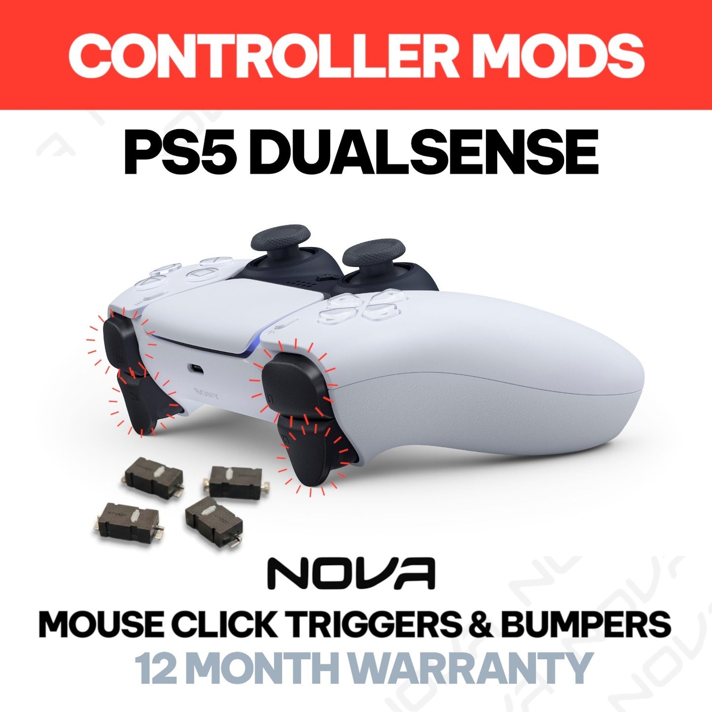 𝗣𝗦𝟱 𝗗𝗨𝗔𝗟𝗦𝗘𝗡𝗦𝗘 NOVA MOUSE CLICK TRIGGERS & BUMPERS INSTALL - CONTROLLER MODIFICATIONS