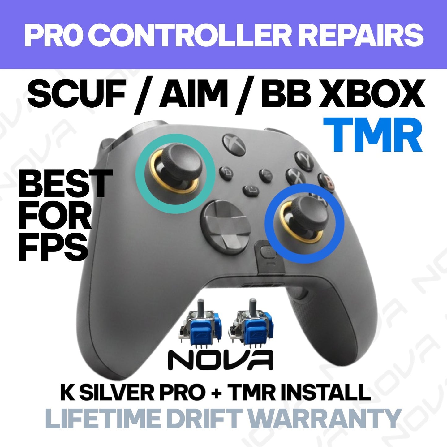 𝗫𝗕𝗢𝗫 𝗦𝗖𝗨𝗙 / 𝗔𝗜𝗠 / 𝗕𝗔𝗧𝗧𝗟𝗘 𝗕𝗘𝗔𝗩𝗘𝗥 TMR INSTALL K SILVER PRO PLUS - PRO CONTROLLER REPAIRS